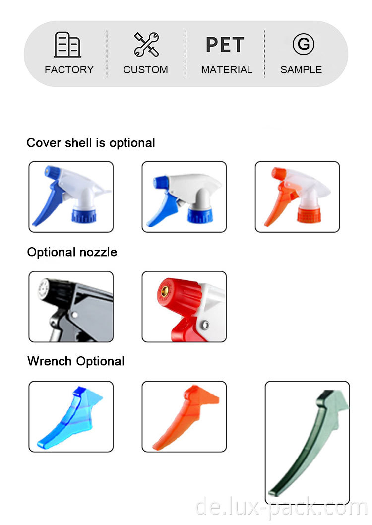 20/410 24/410 28/410 Customized Color Transparent Mini Trigger Sprayer für die Bewässerung von Blumen